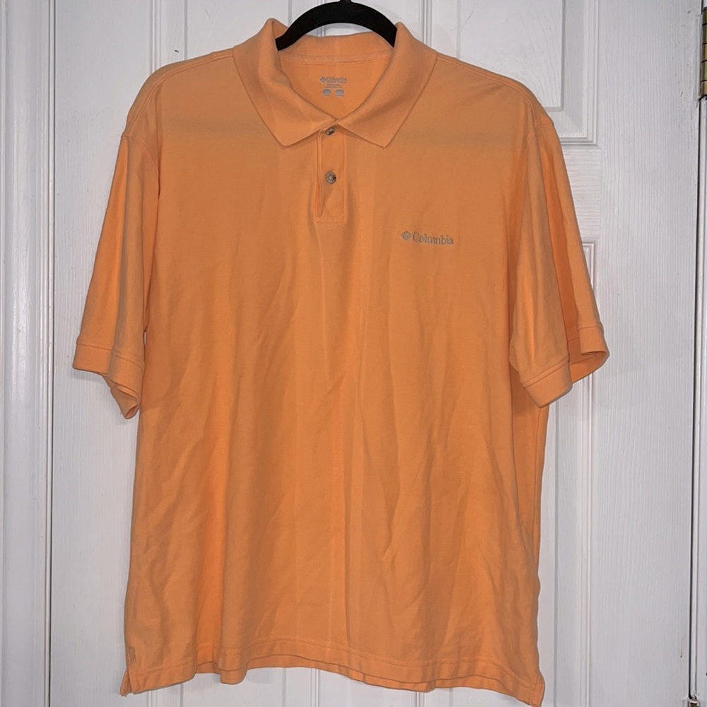 Columbia Mens Classic Orange/Coral Polo-Size Large